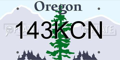 143KCN Oregon License Plate