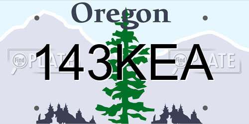 143KEA Oregon License Plate