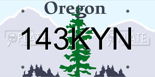 143KYN Oregon License Plate