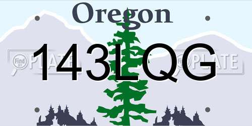 143LQG Oregon License Plate