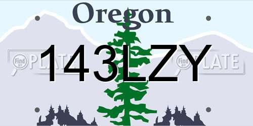143LZY Oregon License Plate