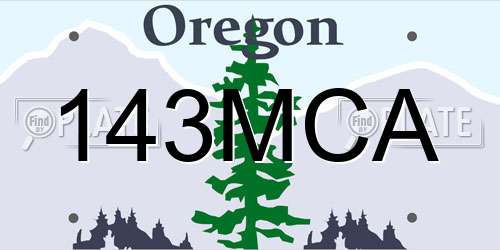 143MCA Oregon License Plate