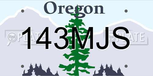 143MJS Oregon License Plate
