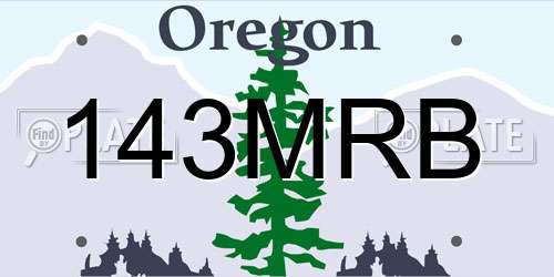 143MRB Oregon License Plate