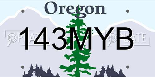143MYB Oregon License Plate