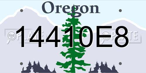 14410E8 Oregon License Plate