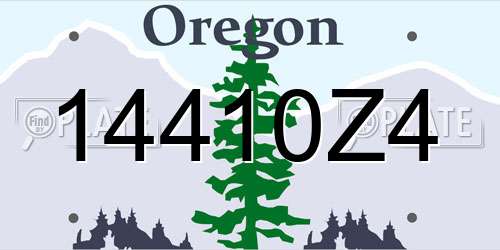 14410Z4 Oregon License Plate
