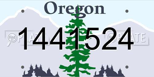 1441524 Oregon License Plate