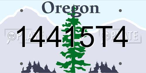 14415T4 Oregon License Plate