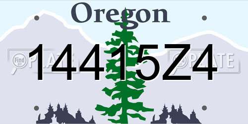 14415Z4 Oregon License Plate
