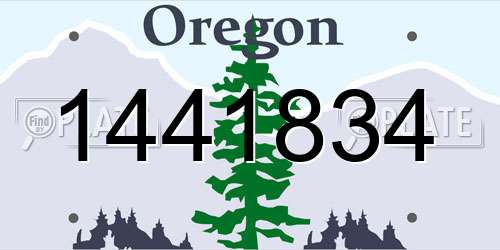 1441834 Oregon License Plate