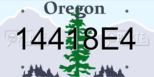 14418E4 Oregon License Plate