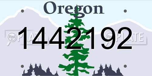 1442192 Oregon License Plate