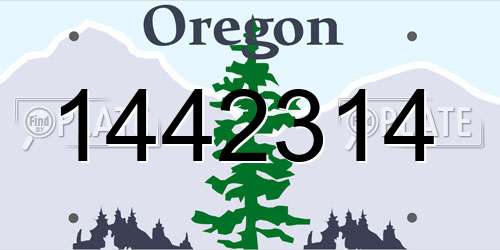 1442314 Oregon License Plate