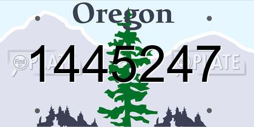 1445247 Oregon License Plate