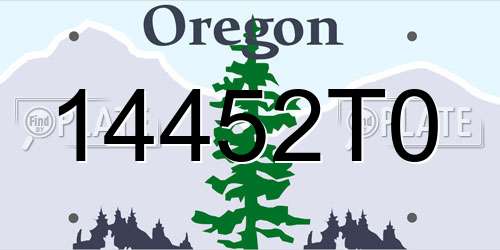 14452T0 Oregon License Plate
