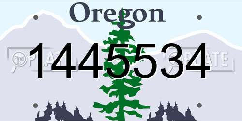 1445534 Oregon License Plate