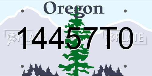14457T0 Oregon License Plate