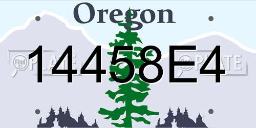 14458E4 Oregon License Plate