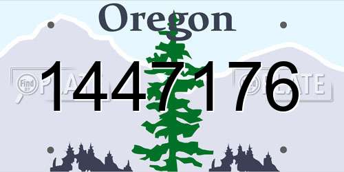 1447176 Oregon License Plate