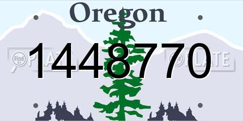 1448770 Oregon License Plate