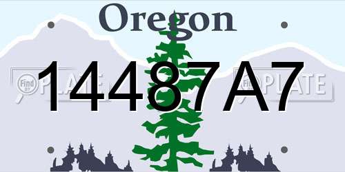 14487A7 Oregon License Plate