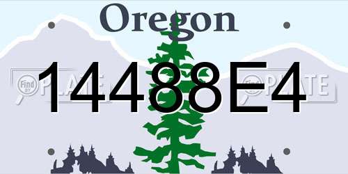 14488E4 Oregon License Plate