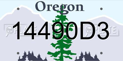 14490D3 Oregon License Plate