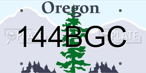 144BGC Oregon License Plate