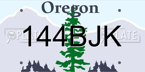 144BJK Oregon License Plate