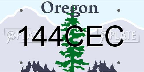 144CEC Oregon License Plate