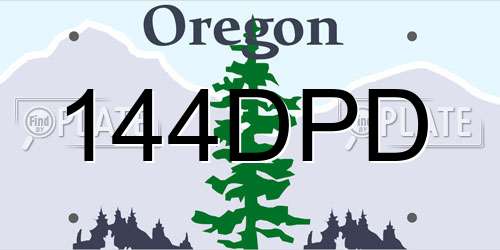 144DPD Oregon License Plate