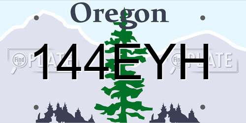 144EYH Oregon License Plate