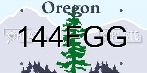 144FGG Oregon License Plate