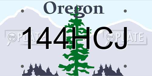 144HCJ Oregon License Plate
