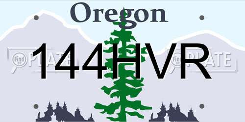 144HVR Oregon License Plate