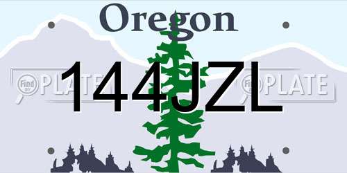 144JZL Oregon License Plate