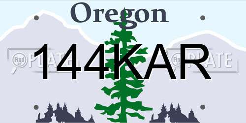 144KAR Oregon License Plate