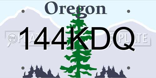 144KDQ Oregon License Plate