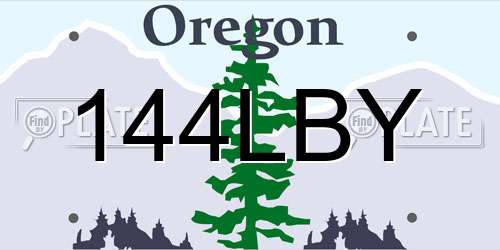 144LBY Oregon License Plate