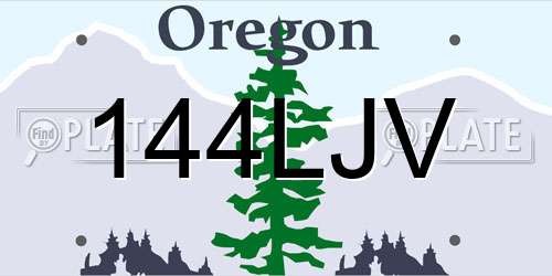 144LJV Oregon License Plate