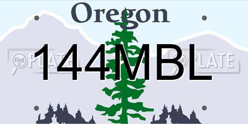 144MBL Oregon License Plate