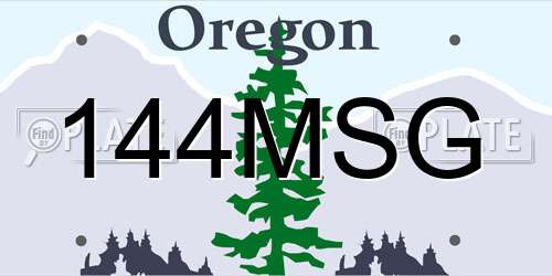 144MSG Oregon License Plate