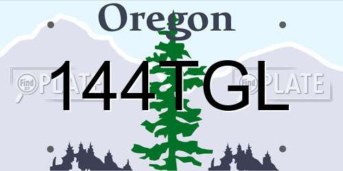 144TGL Oregon License Plate