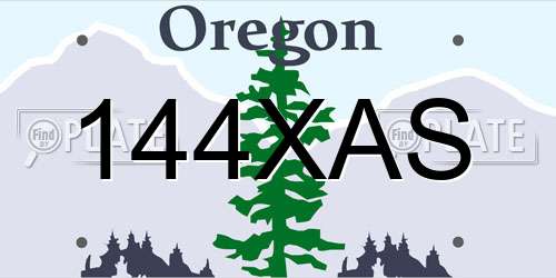 144XAS Oregon License Plate
