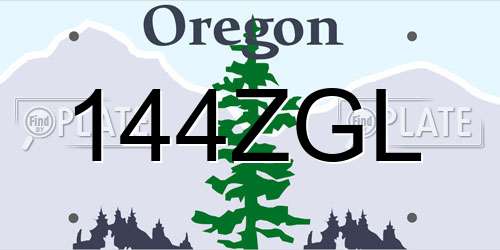 144ZGL Oregon License Plate