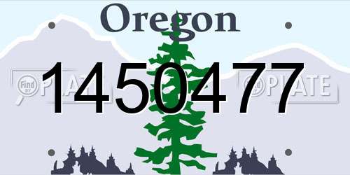1450477 Oregon License Plate