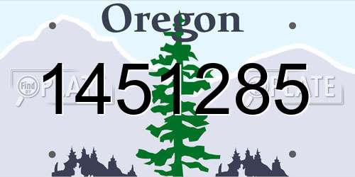 1451285 Oregon License Plate