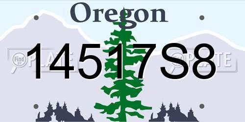 14517S8 Oregon License Plate