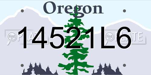 14521L6 Oregon License Plate